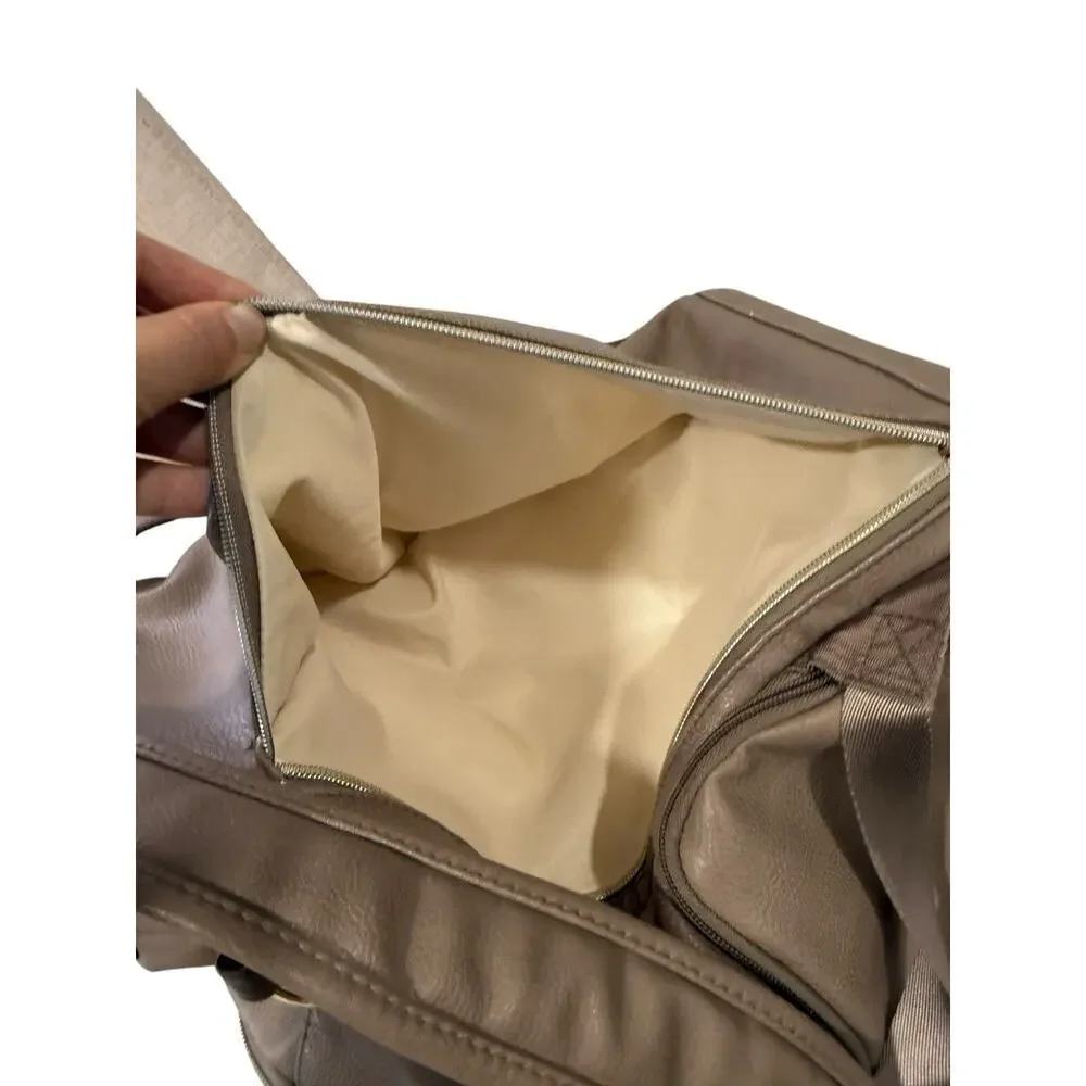 Itzy Ritzy Boss Plus Diaper Bag Vanilla Latte‎ Faux Leather READ